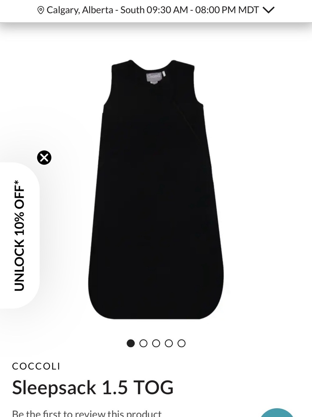 Coccoli Black NB-6months Sleepsack  1.5TOG